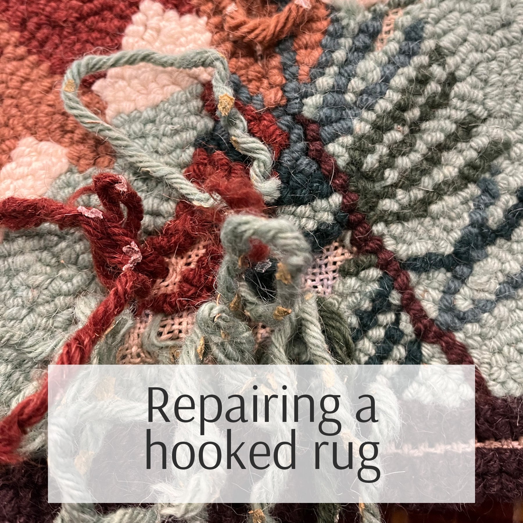 Repairing a hooked rug
