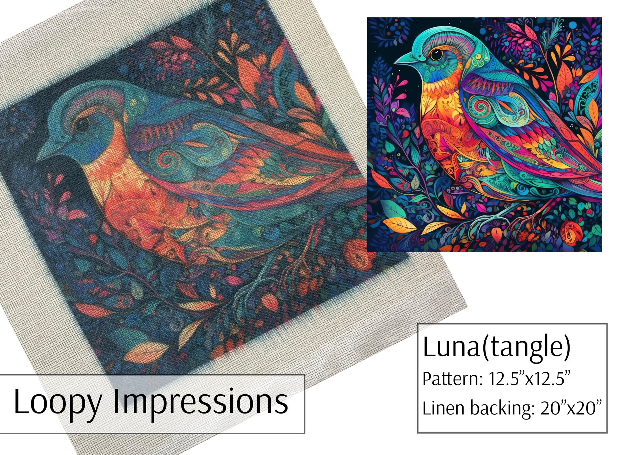 Loopy Impressions Pattern - Luna (tangle art)