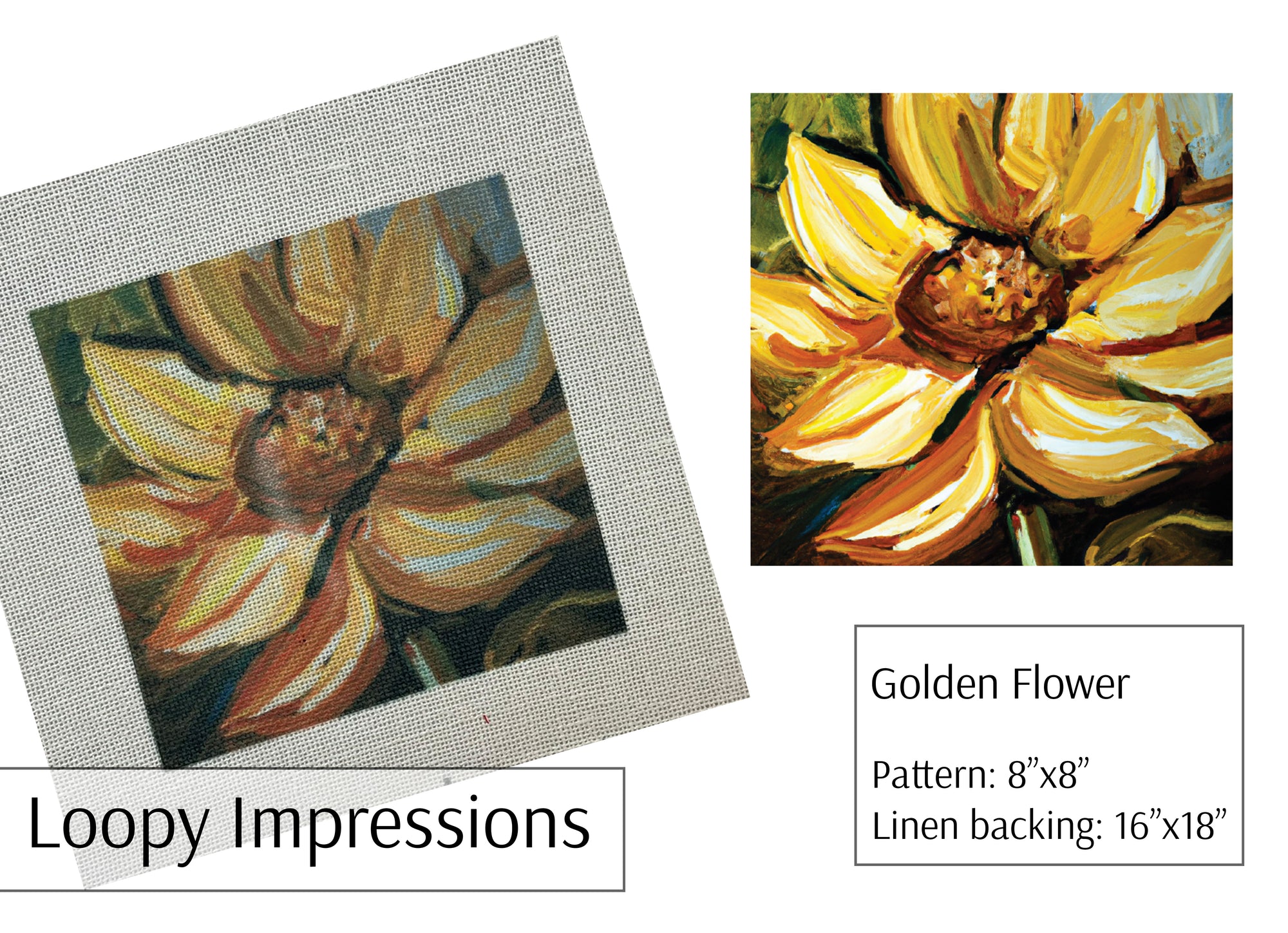 Loopy Impressions Pattern - Golden Flower
