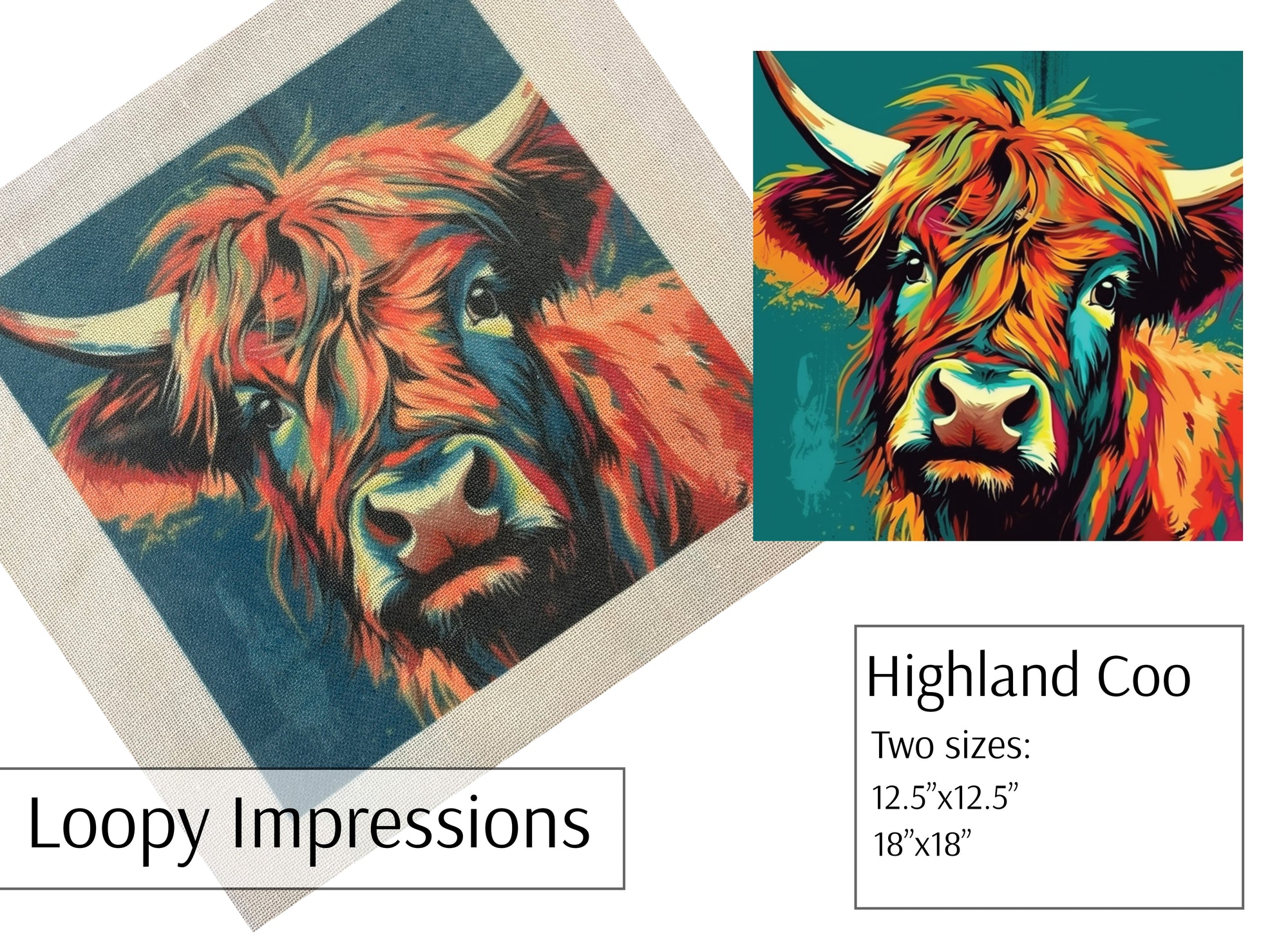 Loopy Impressions Pattern - Highland Coo