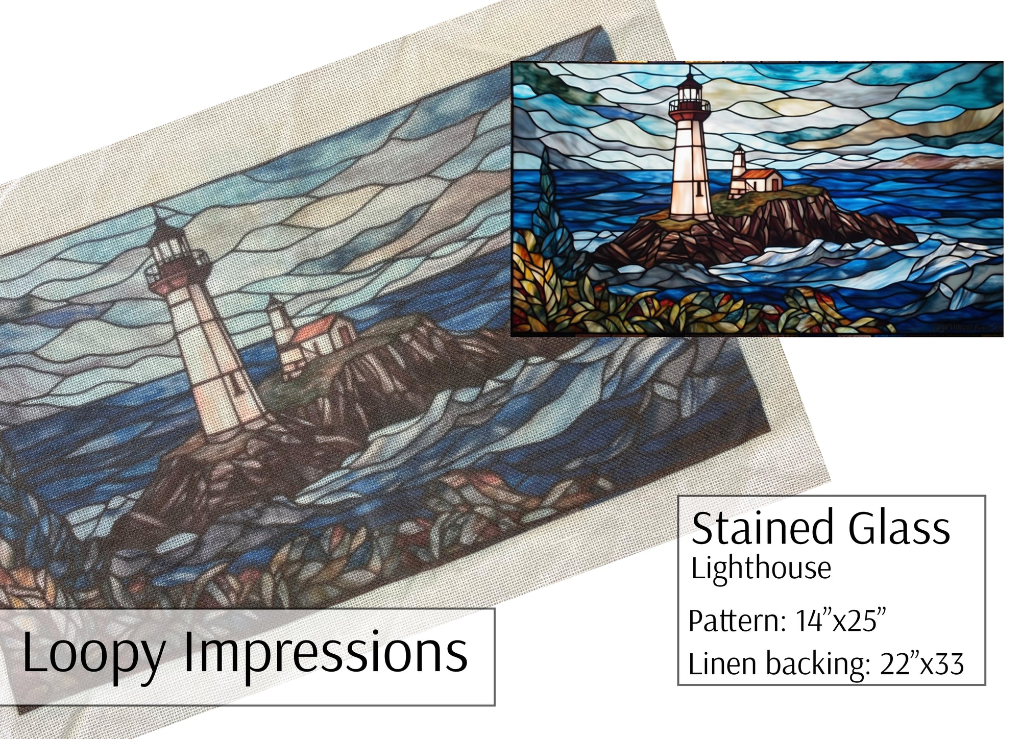 Loopy Impressions Pattern - Stained Glass Lighthouse