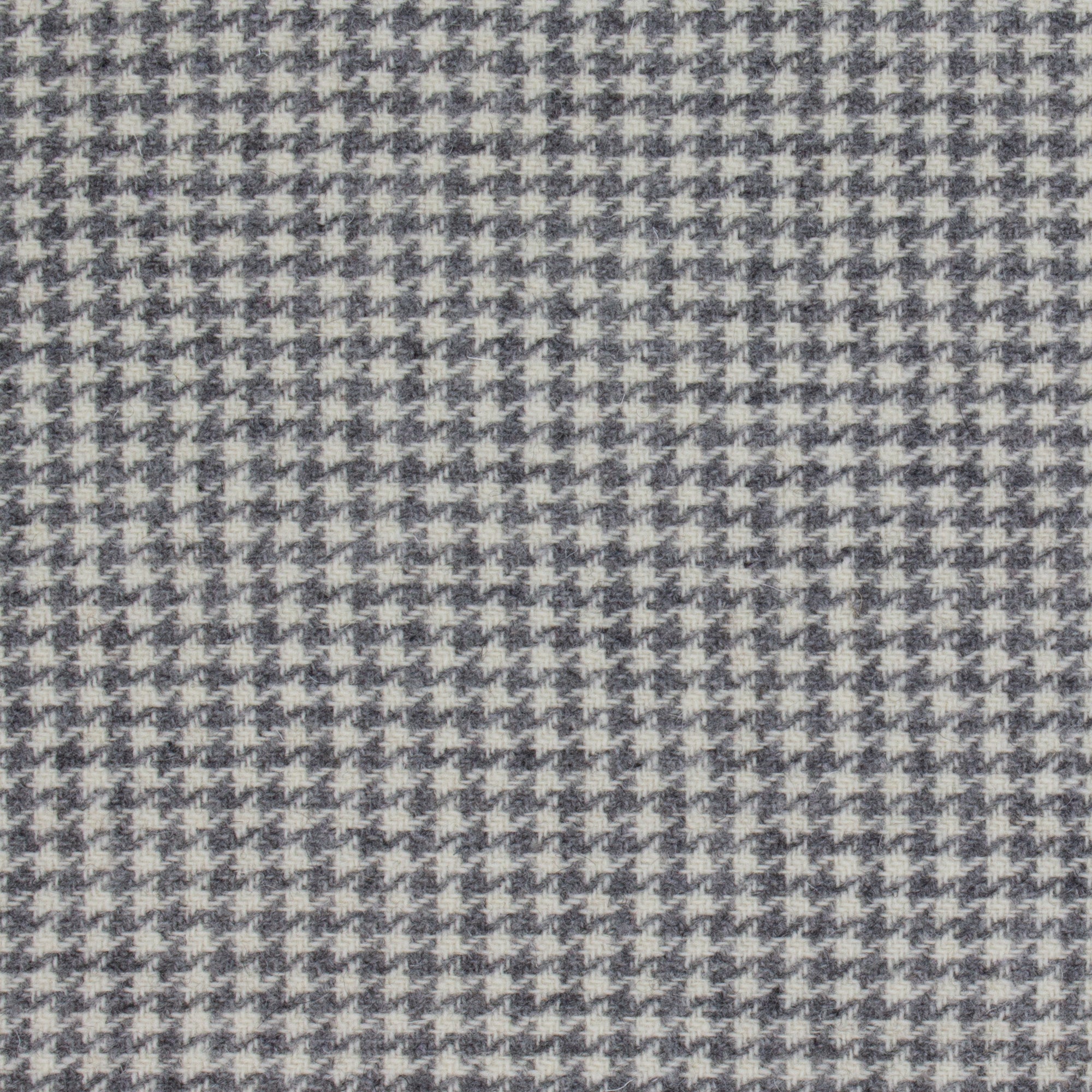 Grey Houndstooth Wool Fabric or Strips Off Bolt