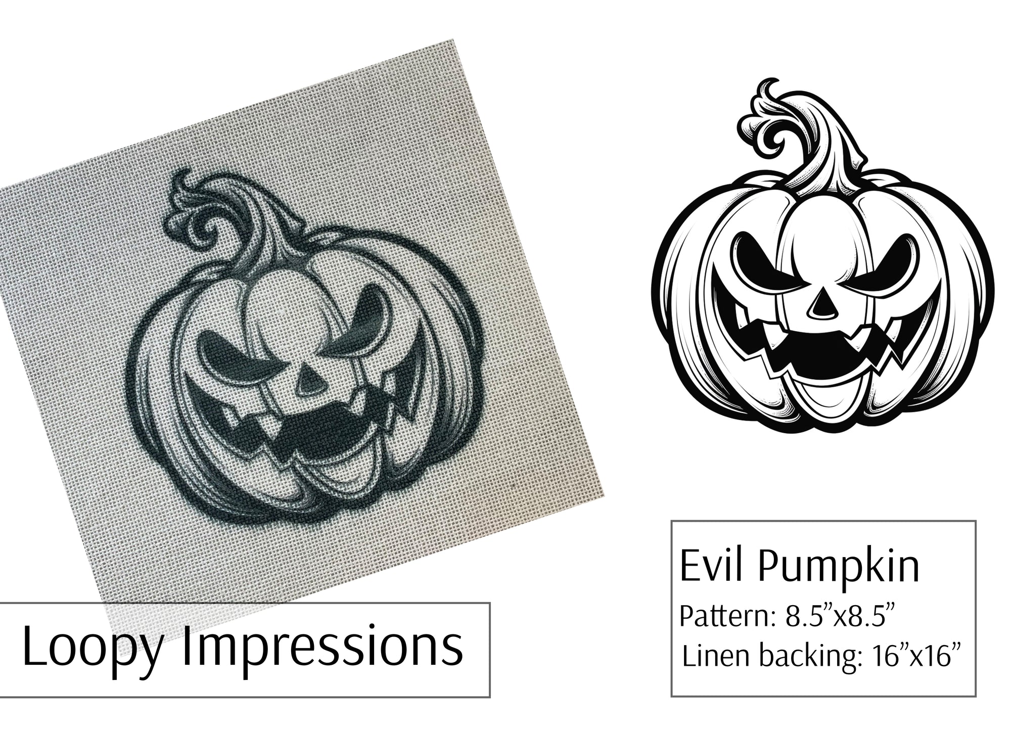 Loopy Impressions Full Color Pattern - Evil Pumpkin