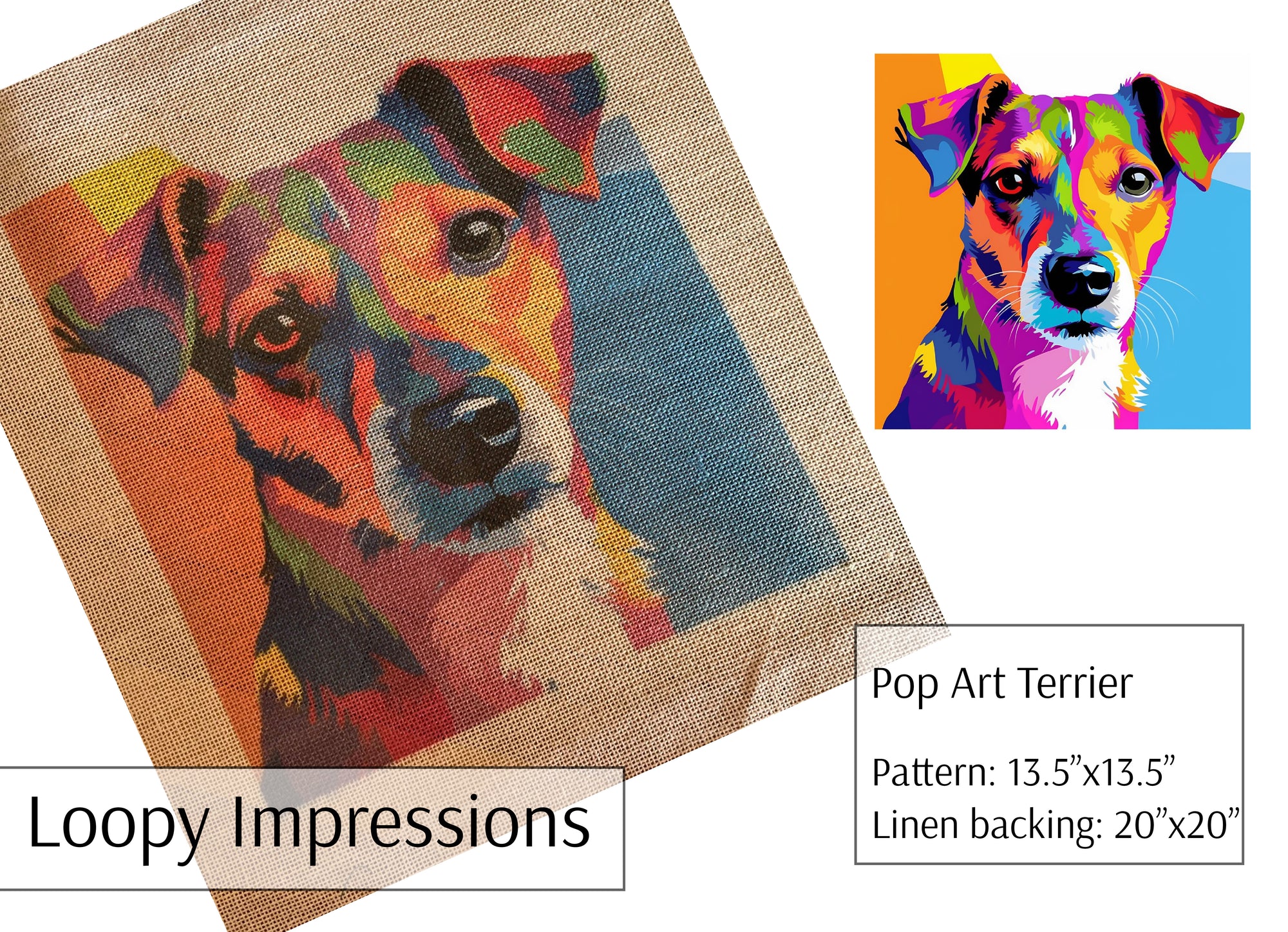 Loopy Impressions Full Color Pattern - Pop Art Terrier