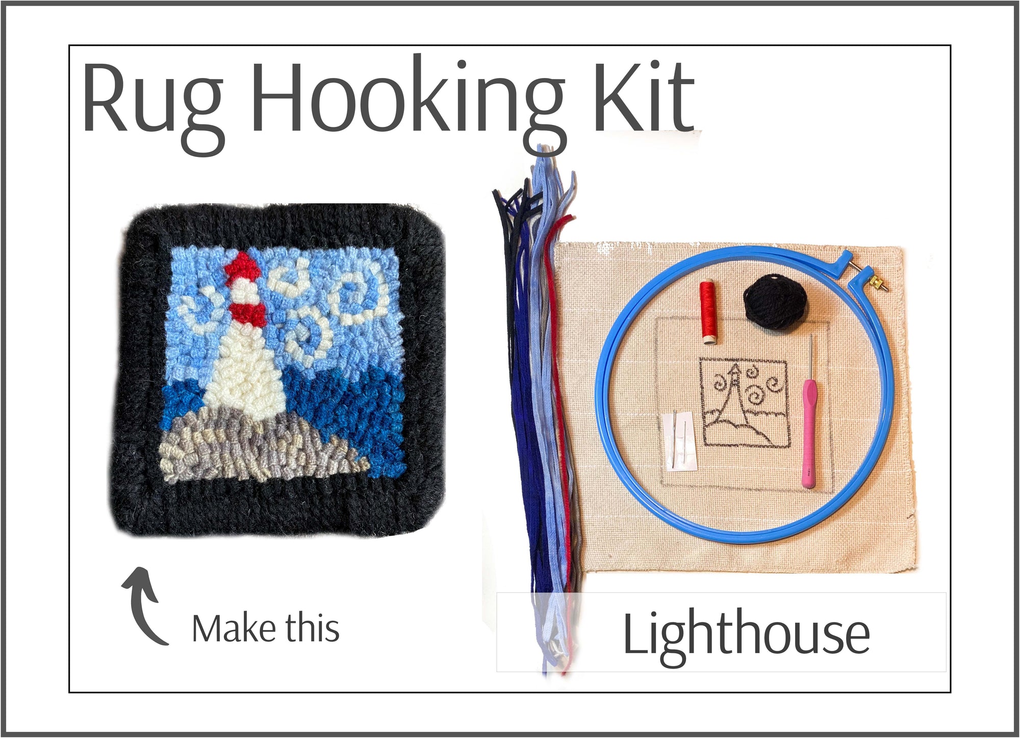 Rug Hooking Kit: Lighthouse